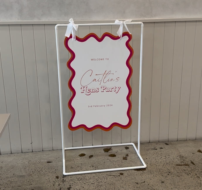 White Sign Stand