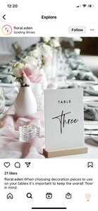 White Acrylic Custom Table Sign