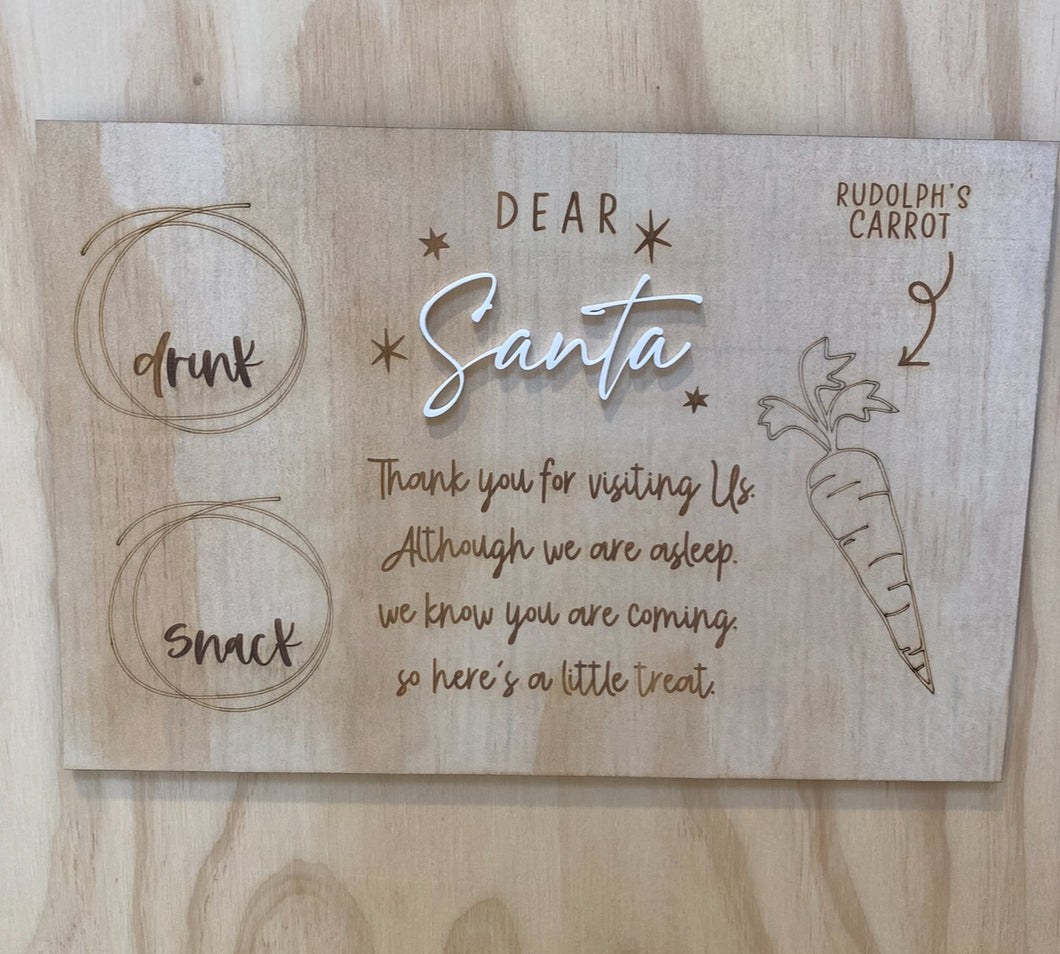 Dear Santa... Personalised Christmas Eve Board with acrylic