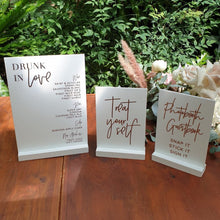Load image into Gallery viewer, A4 White Acrylic Custom Bar Menu