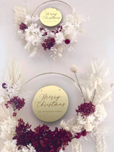 Load image into Gallery viewer, Everlasting Christmas Wreath + Personalised Gold Acrylic Plaque