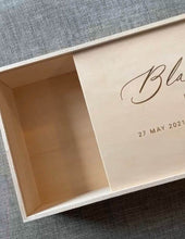Load image into Gallery viewer, Wooden Keepsake Box - Script name with birth details