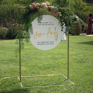 HIRE Gold Pipe Sign Stand