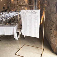 Load image into Gallery viewer, HIRE Gold Pipe Sign Stand
