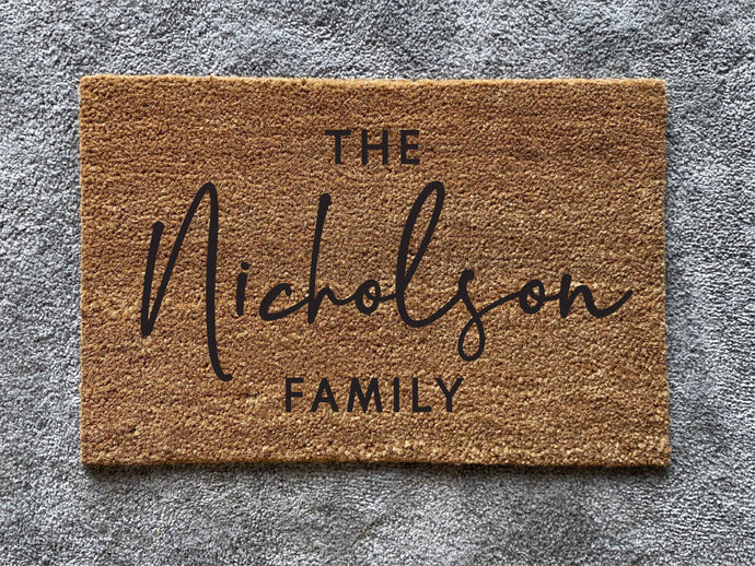 Personalised Doormat - Family Name Design