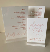 Load image into Gallery viewer, White Acrylic Custom Table Sign