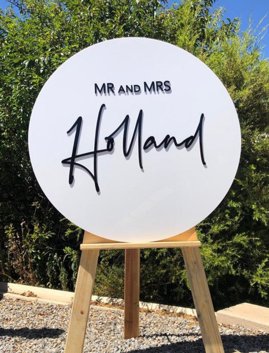 90cm Round Acrylic Welcome Sign