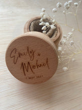 Load image into Gallery viewer, Engraved wooden ring box