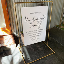 Load image into Gallery viewer, Gold Pipe Sign Stand