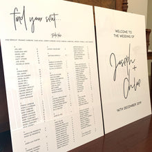 Load image into Gallery viewer, Welcome Sign + Seating Chart Package - PVC Board
