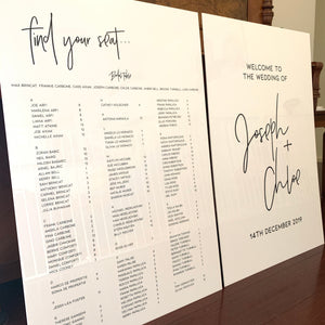 Welcome Sign + Seating Chart Package - PVC Board
