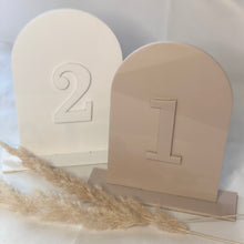 Load image into Gallery viewer, Layered acrylic table number for restaurants cafes and venues