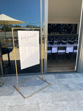 Load image into Gallery viewer, Gold Pipe Sign Stand