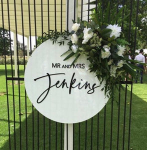 90cm Round Acrylic Welcome Sign