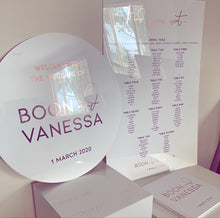 Load image into Gallery viewer, 60cm Round Acrylic Welcome Sign - Vinyl Lettering