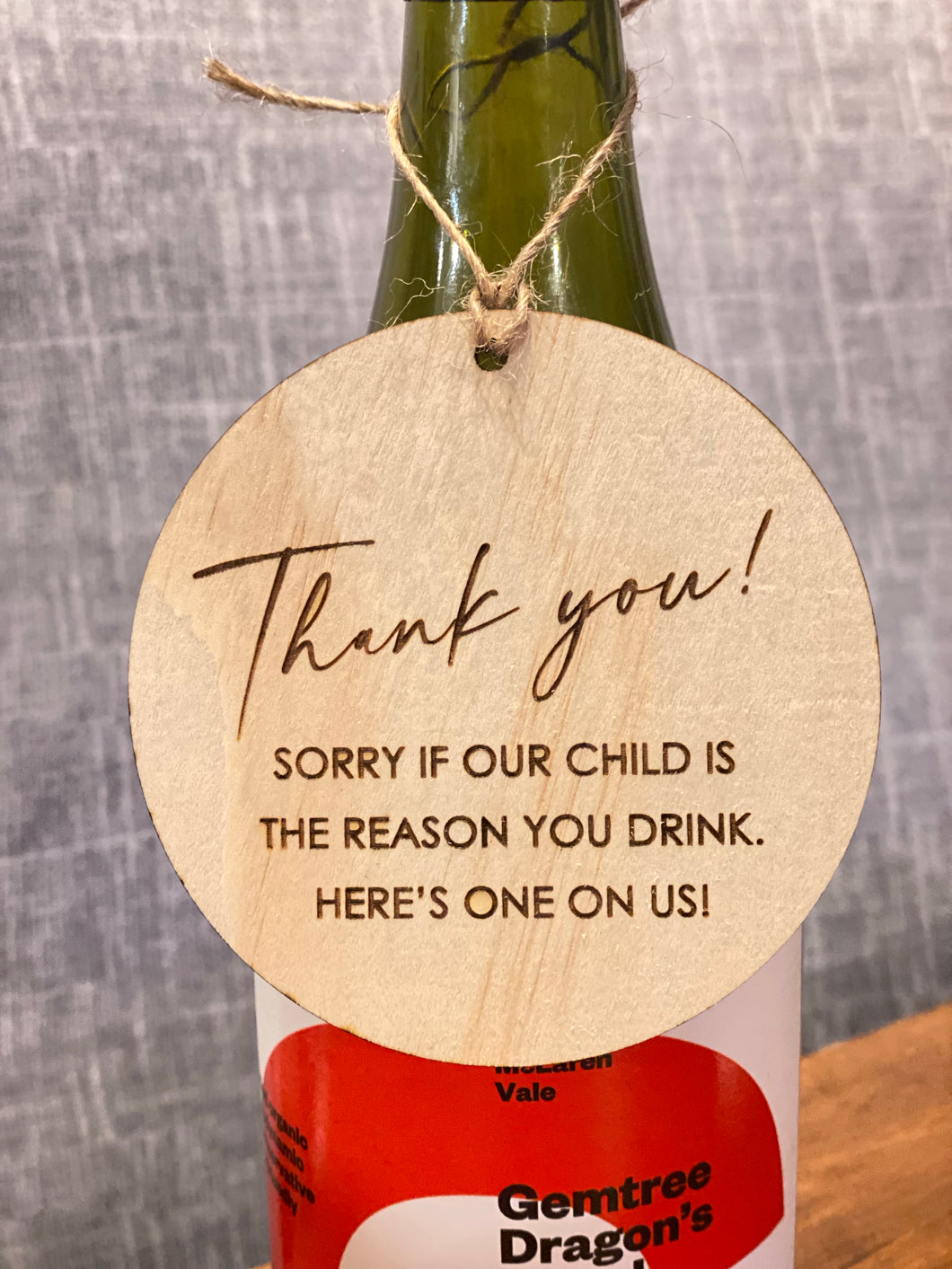 Teacher thank you hanging wooden tag