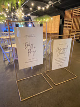 Load image into Gallery viewer, Gold Pipe Sign Stand
