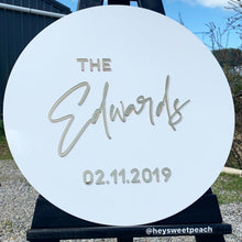 Load image into Gallery viewer, 90cm Round Acrylic Welcome Sign