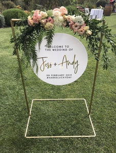 90cm Round Acrylic Welcome Sign