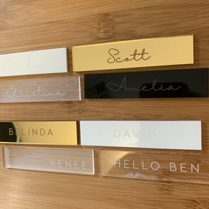 Engraved Acrylic Strips Place Cards